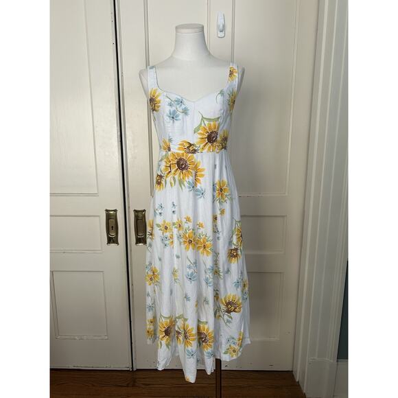 Old Navy Dresses & Skirts - Old Navy Sunflower Linen Blend Sundress Womens Size XS Yellow White Beach Summer